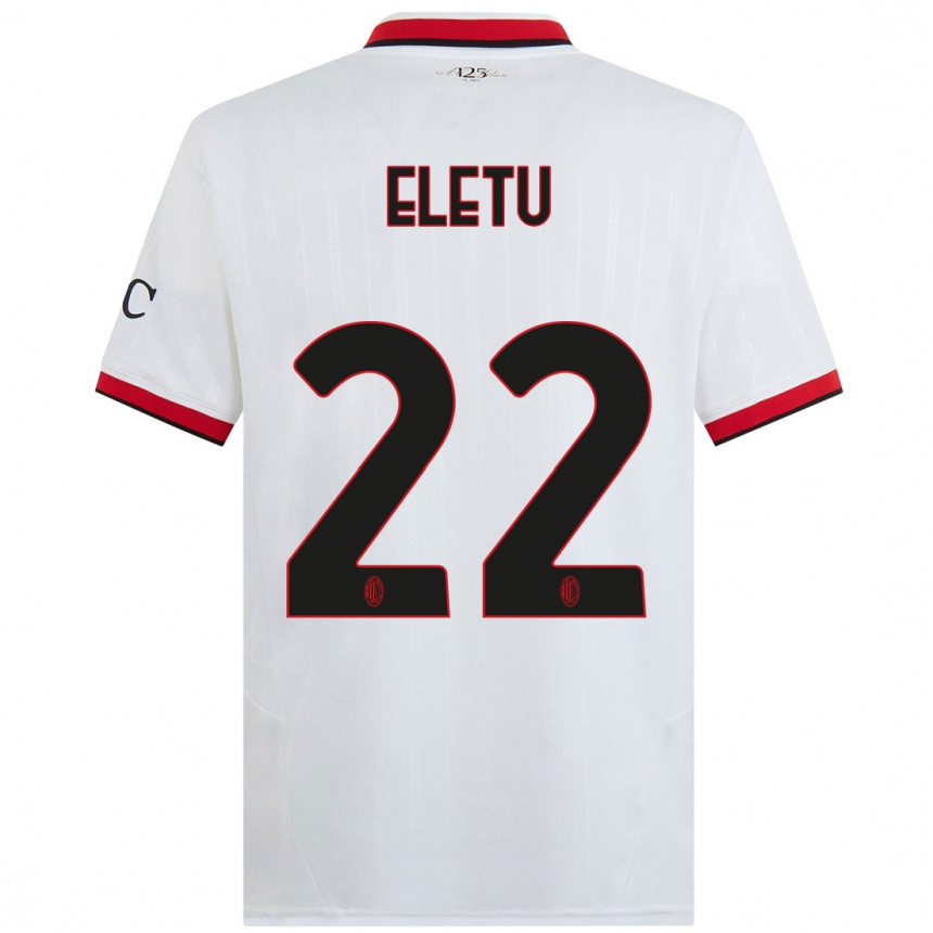 Kids Football Victor Eletu #22 White Black Red Away Jersey 2024/25 T-Shirt Uk