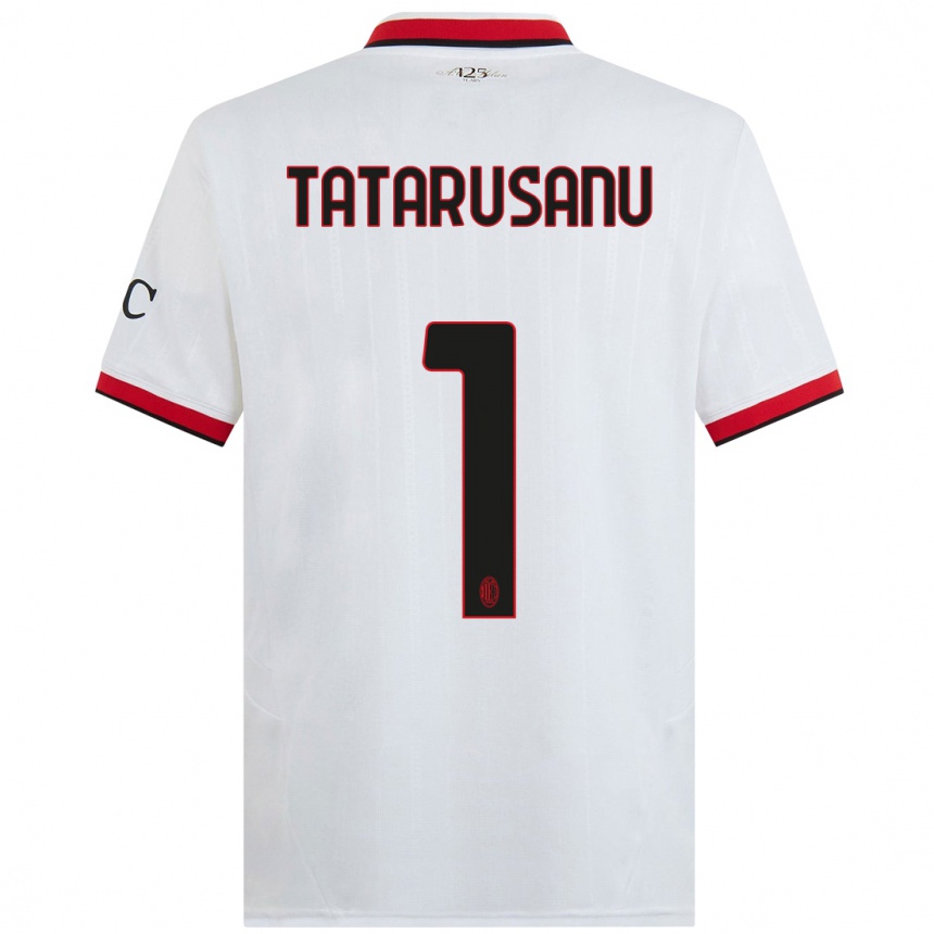 Kids Football Ciprian Tatarusanu #1 White Black Red Away Jersey 2024/25 T-Shirt Uk