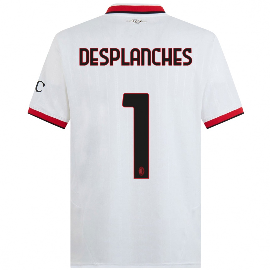 Kids Football Sebastiano Desplanches #1 White Black Red Away Jersey 2024/25 T-Shirt Uk