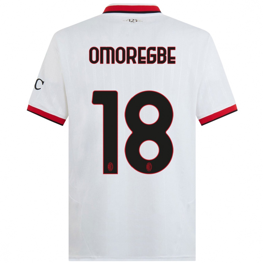 Kids Football Bob Murphy Omoregbe #18 White Black Red Away Jersey 2024/25 T-Shirt Uk