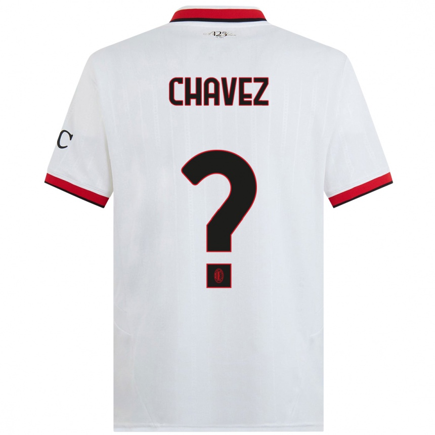 Kids Football Maikol Cifuentes Chavez #0 White Black Red Away Jersey 2024/25 T-Shirt Uk