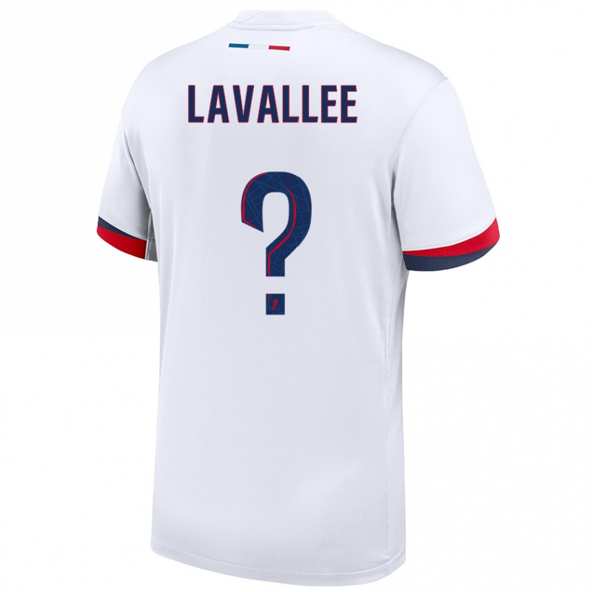 Kids Football Lucas Lavallee #0 White Blue Red Away Jersey 2024/25 T-Shirt Uk