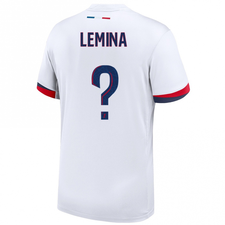 Kids Football Noha Lemina #0 White Blue Red Away Jersey 2024/25 T-Shirt Uk