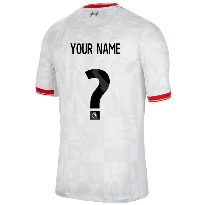 Kids Football Your Name #0 White Red Black Third Jersey 2024/25 T-Shirt Uk