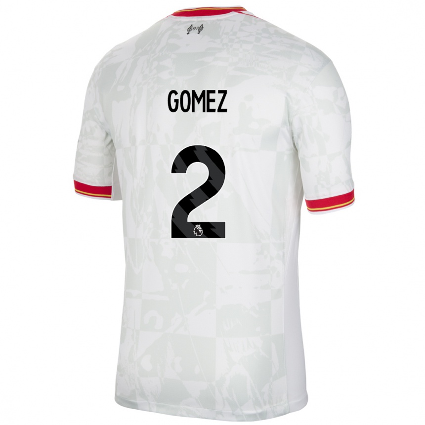 Kids Football Joe Gomez #2 White Red Black Third Jersey 2024/25 T-Shirt Uk