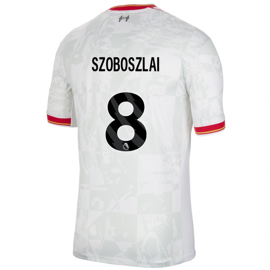 Kids Football Dominik Szoboszlai #8 White Red Black Third Jersey 2024/25 T-Shirt Uk