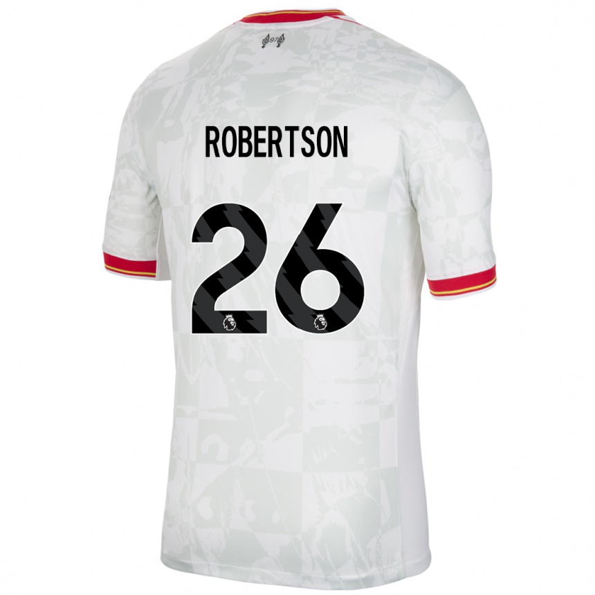 Kids Football Andrew Robertson #26 White Red Black Third Jersey 2024/25 T-Shirt Uk