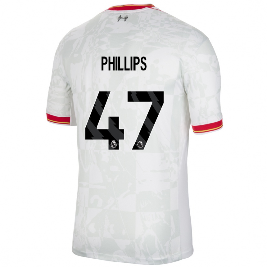 Kids Football Nathaniel Phillips #47 White Red Black Third Jersey 2024/25 T-Shirt Uk