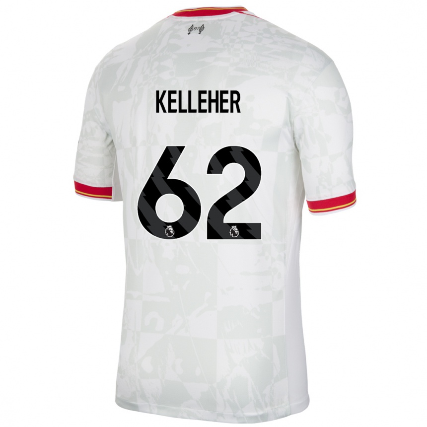 Kids Football Caoimhin Kelleher #62 White Red Black Third Jersey 2024/25 T-Shirt Uk