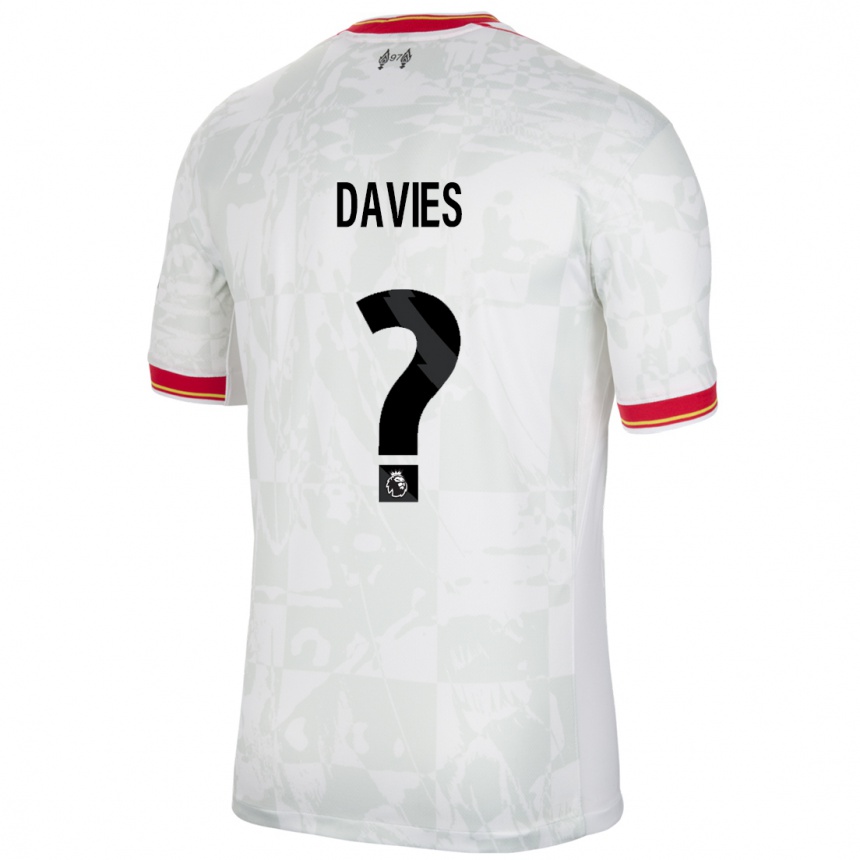 Kids Football Harvey Davies #0 White Red Black Third Jersey 2024/25 T-Shirt Uk