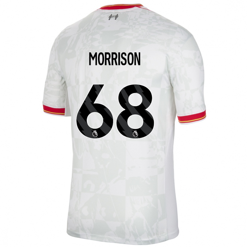 Kids Football Kieran Morrison #68 White Red Black Third Jersey 2024/25 T-Shirt Uk