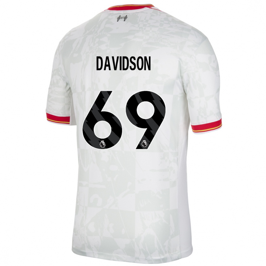 Kids Football Josh Davidson #69 White Red Black Third Jersey 2024/25 T-Shirt Uk