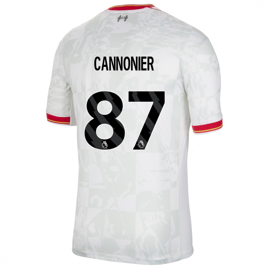 Kids Football Oakley Cannonier #87 White Red Black Third Jersey 2024/25 T-Shirt Uk