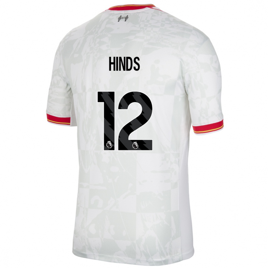 Kids Football Taylor Hinds #12 White Red Black Third Jersey 2024/25 T-Shirt Uk