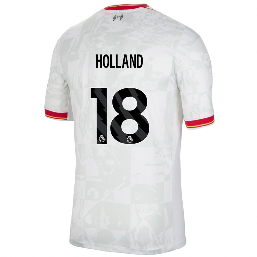 Kids Football Ceri Holland #18 White Red Black Third Jersey 2024/25 T-Shirt Uk