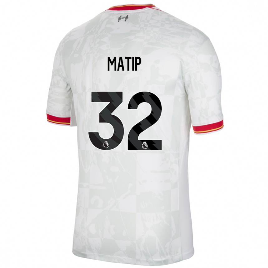 Kids Football Joel Matip #32 White Red Black Third Jersey 2024/25 T-Shirt Uk