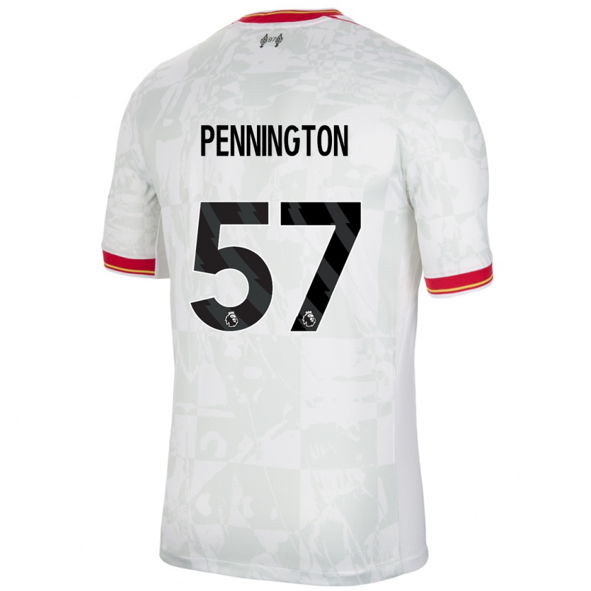 Kids Football Cody Pennington #57 White Red Black Third Jersey 2024/25 T-Shirt Uk