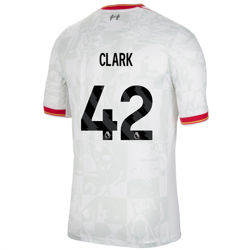 Kids Football Bobby Clark #42 White Red Black Third Jersey 2024/25 T-Shirt Uk