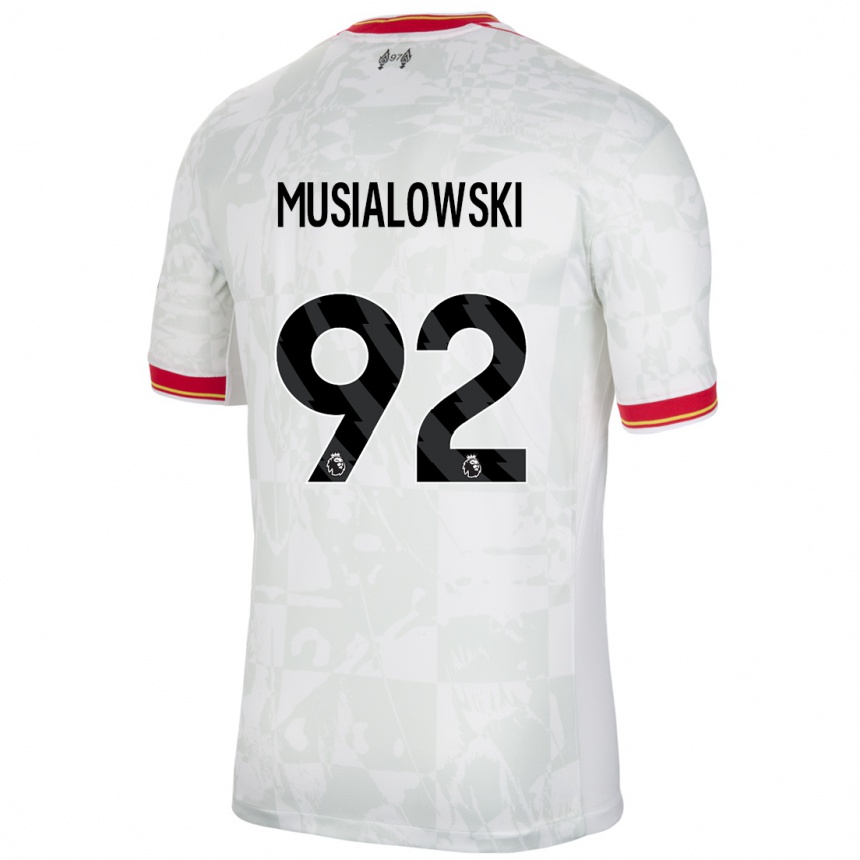 Kids Football Mateusz Musialowski #92 White Red Black Third Jersey 2024/25 T-Shirt Uk