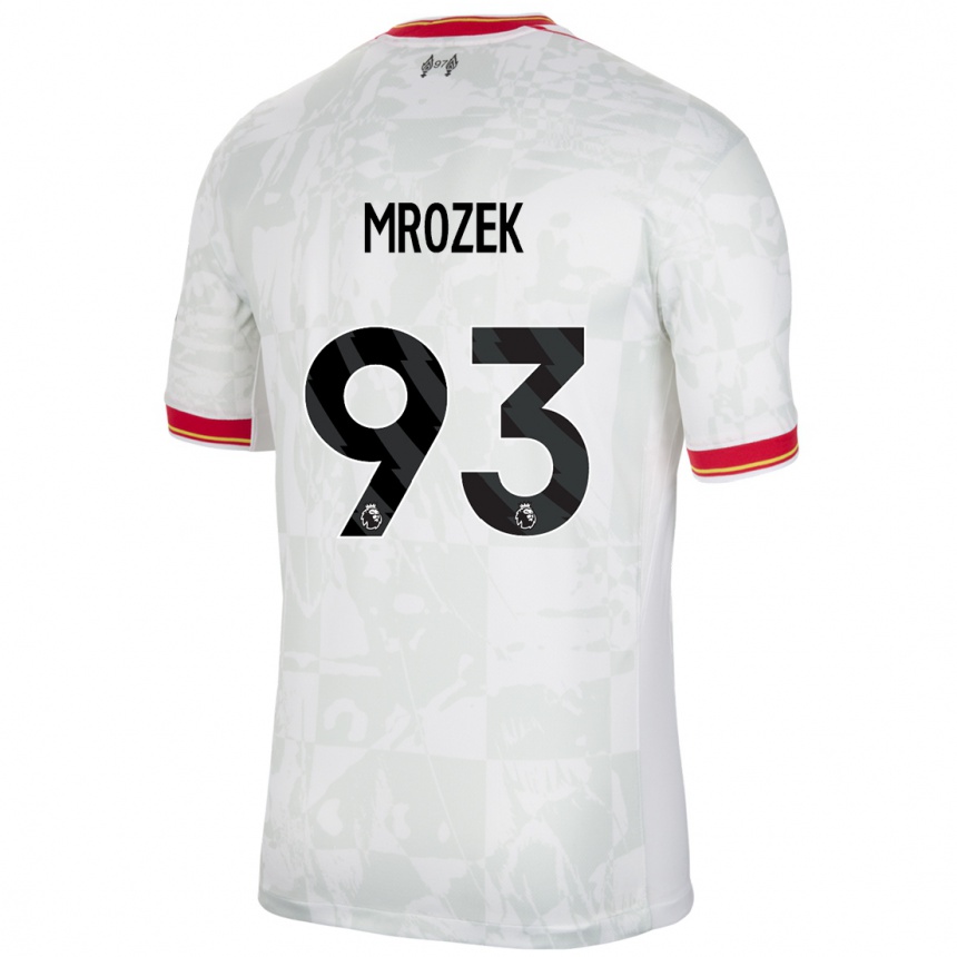 Kids Football Fabian Mrozek #93 White Red Black Third Jersey 2024/25 T-Shirt Uk