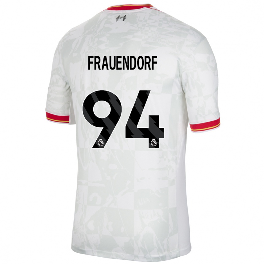 Kids Football Melkamu Frauendorf #94 White Red Black Third Jersey 2024/25 T-Shirt Uk