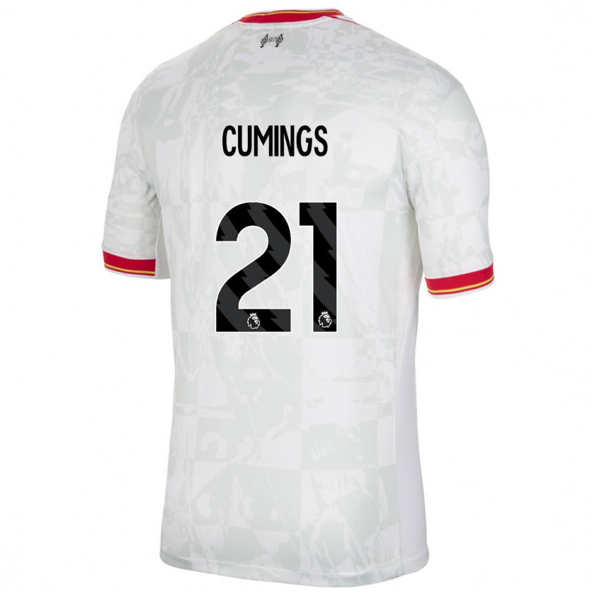 Kids Football Eartha Cumings #21 White Red Black Third Jersey 2024/25 T-Shirt Uk