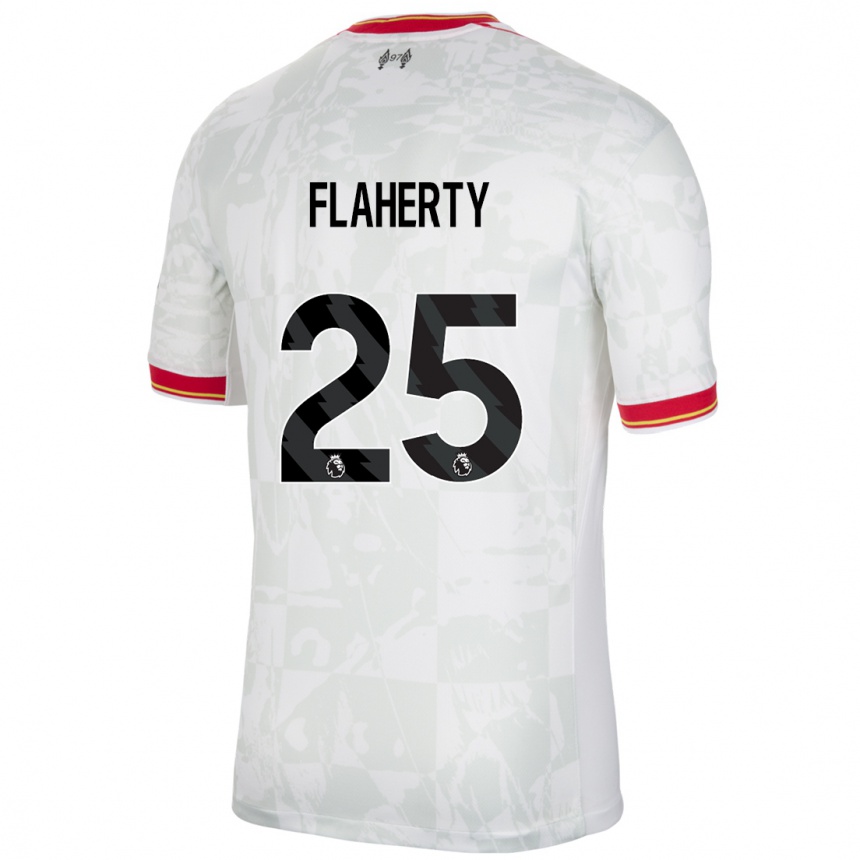 Kids Football Gilly Flaherty #25 White Red Black Third Jersey 2024/25 T-Shirt Uk