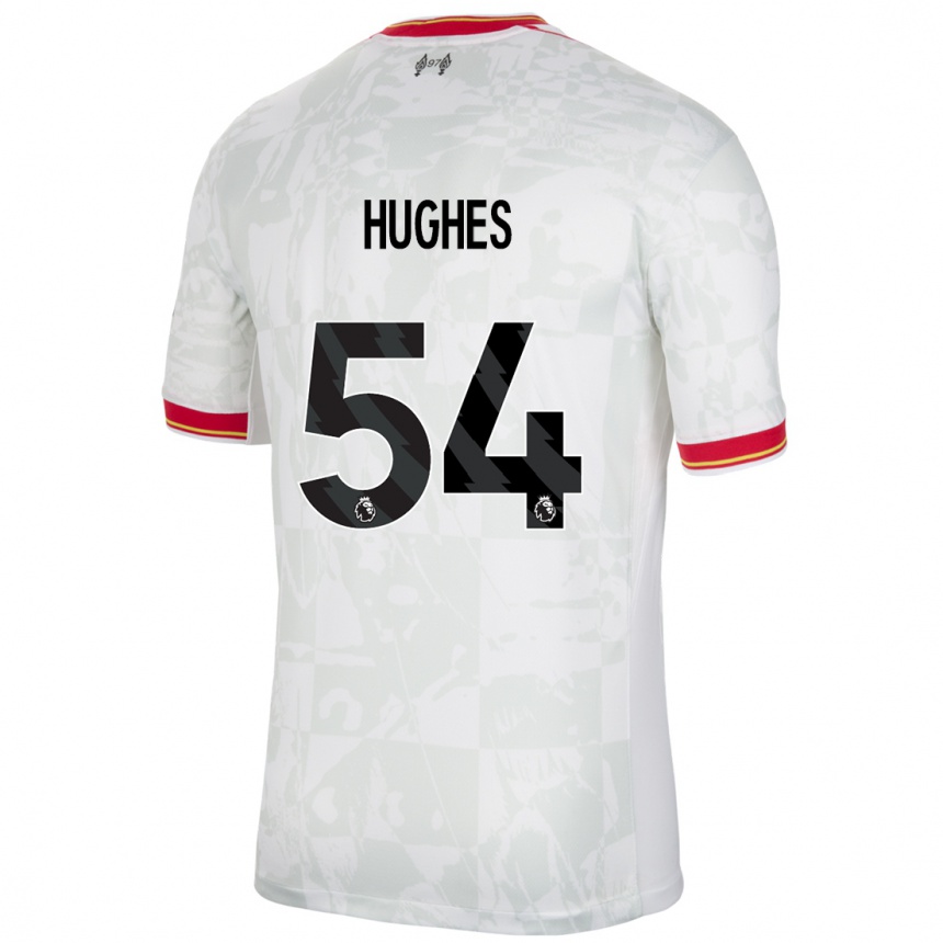 Kids Football Liam Hughes #54 White Red Black Third Jersey 2024/25 T-Shirt Uk