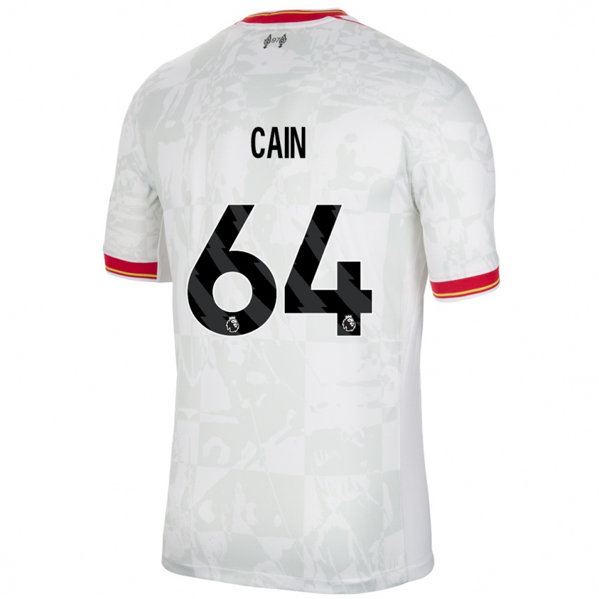 Kids Football Jake Cain #64 White Red Black Third Jersey 2024/25 T-Shirt Uk