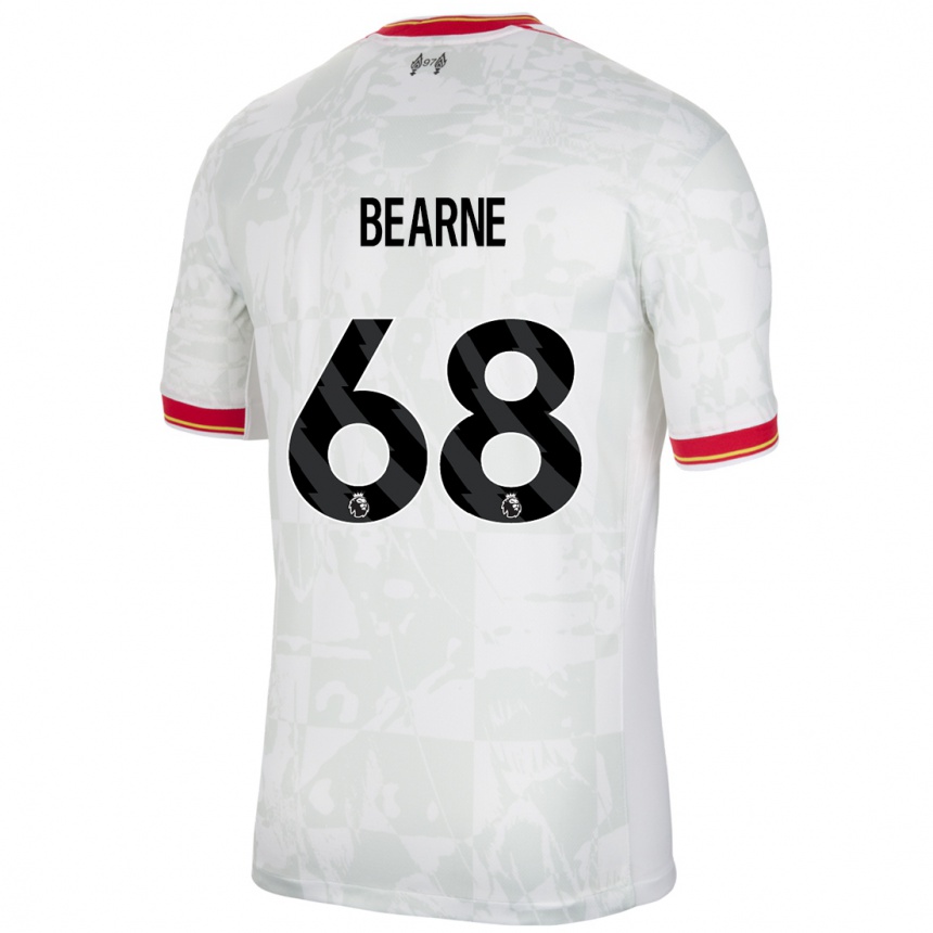 Kids Football Jack Bearne #68 White Red Black Third Jersey 2024/25 T-Shirt Uk