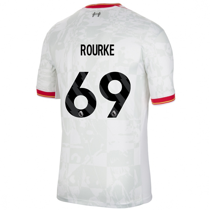 Kids Football Fidel O'rourke #69 White Red Black Third Jersey 2024/25 T-Shirt Uk