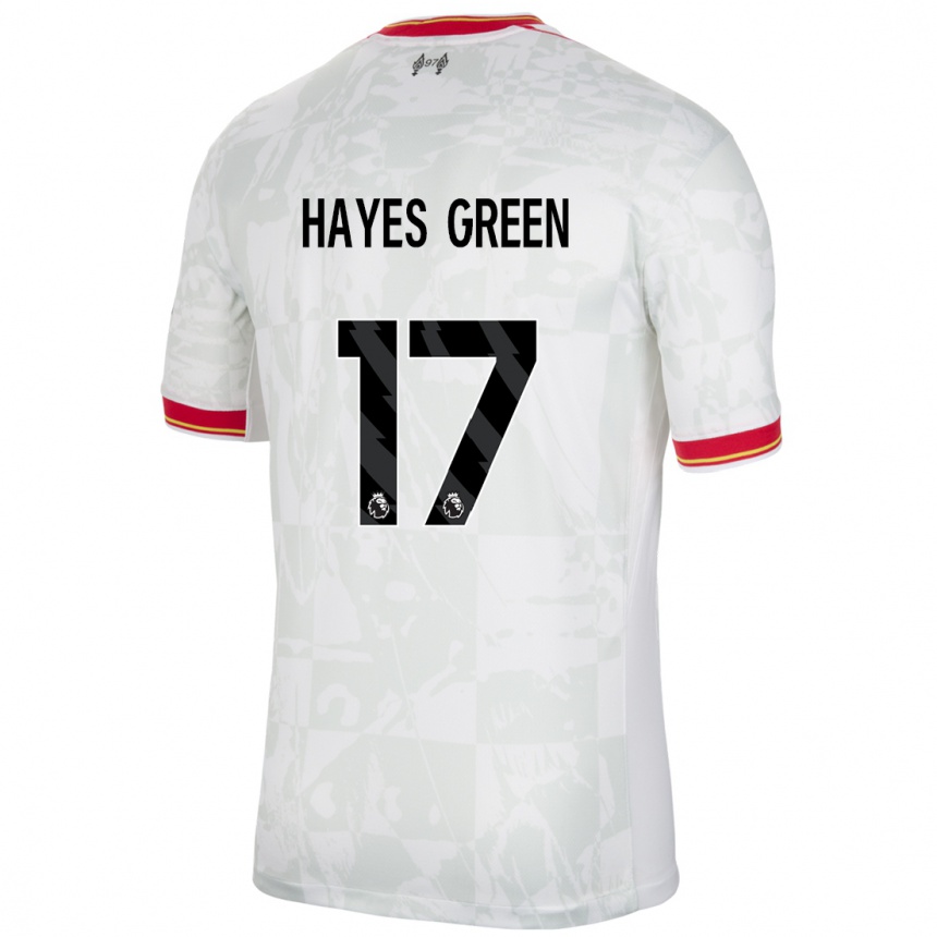 Kids Football Charlie Hayes-Green #17 White Red Black Third Jersey 2024/25 T-Shirt Uk