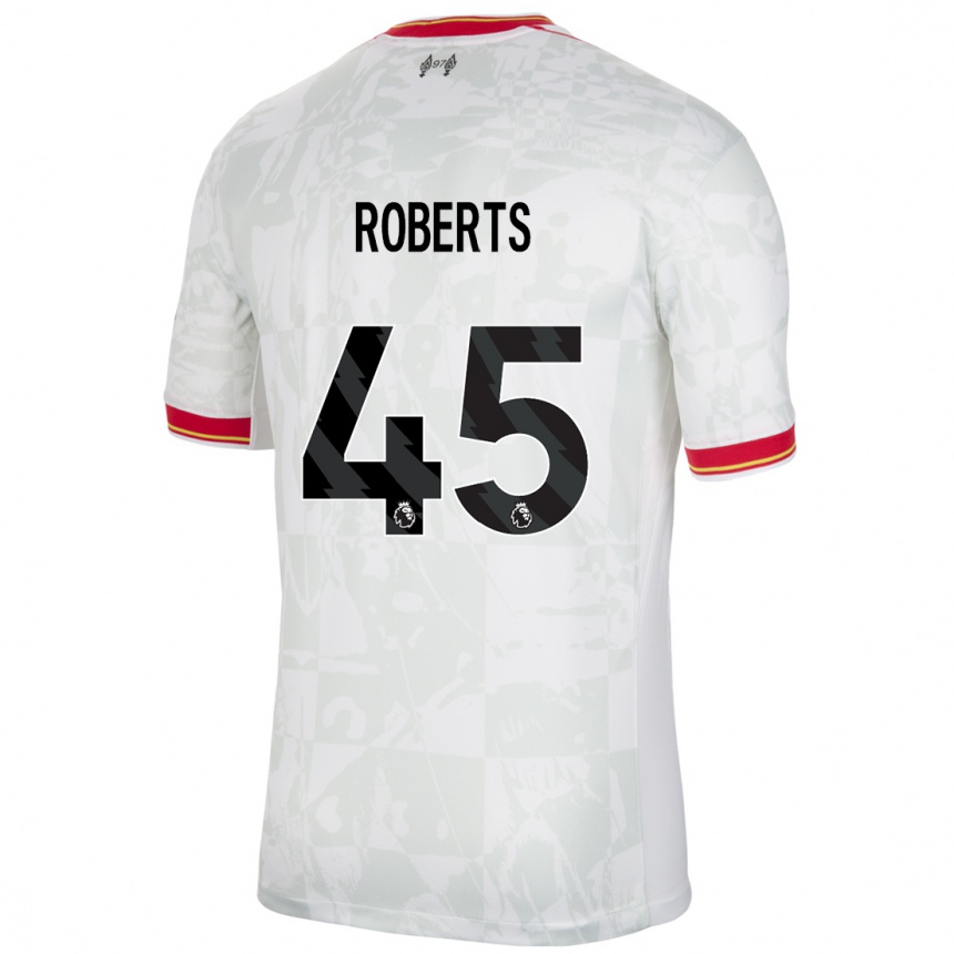 Kids Football Iwan Roberts #45 White Red Black Third Jersey 2024/25 T-Shirt Uk