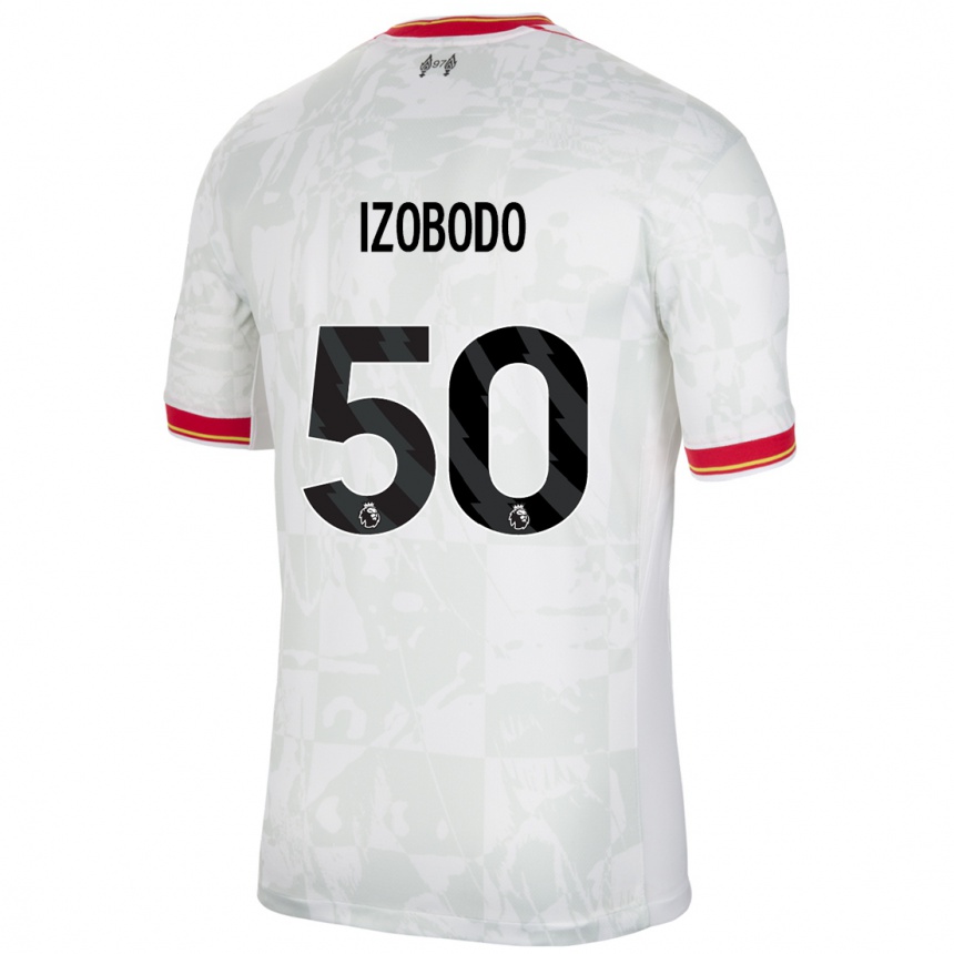 Kids Football Elijah Izobodo John #50 White Red Black Third Jersey 2024/25 T-Shirt Uk