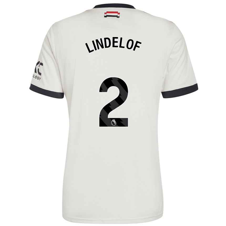 Kids Football Victor Lindelof #2 Off White Third Jersey 2024/25 T-Shirt Uk