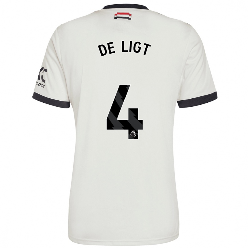 Kids Football Matthijs De Ligt #4 Off White Third Jersey 2024/25 T-Shirt Uk