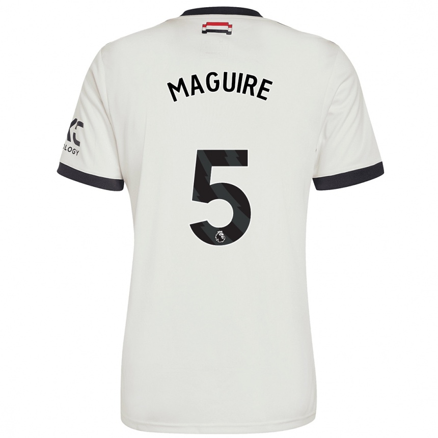 Kids Football Harry Maguire #5 Off White Third Jersey 2024/25 T-Shirt Uk