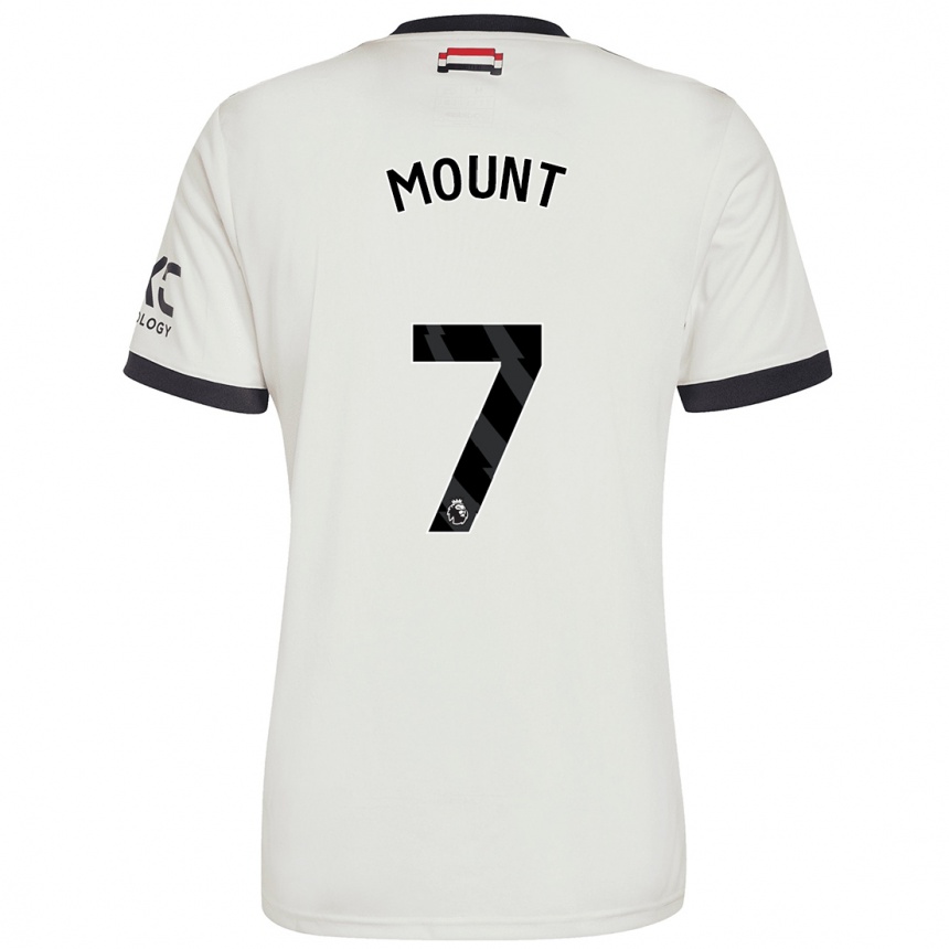 Kids Football Mason Mount #7 Off White Third Jersey 2024/25 T-Shirt Uk