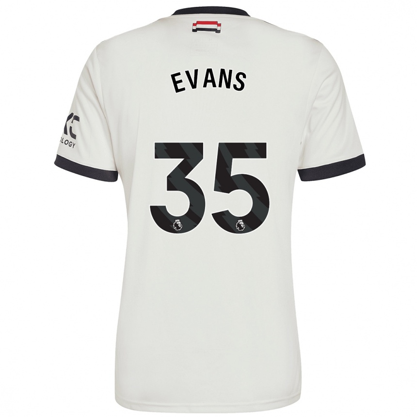 Kids Football Jonny Evans #35 Off White Third Jersey 2024/25 T-Shirt Uk