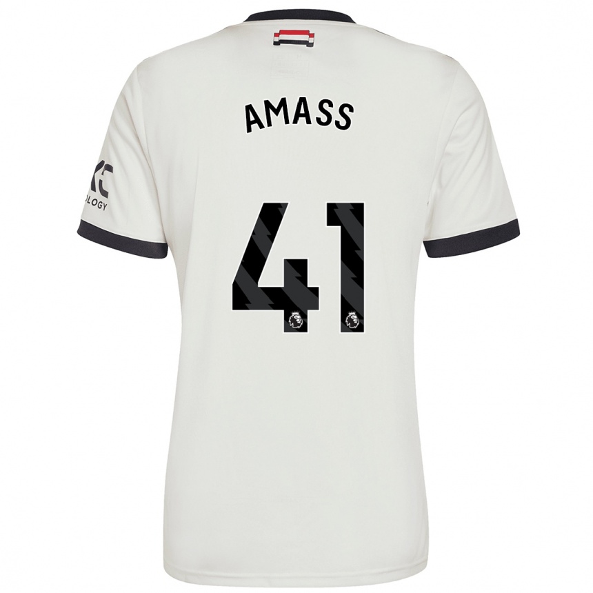 Kids Football Harry Amass #41 Off White Third Jersey 2024/25 T-Shirt Uk