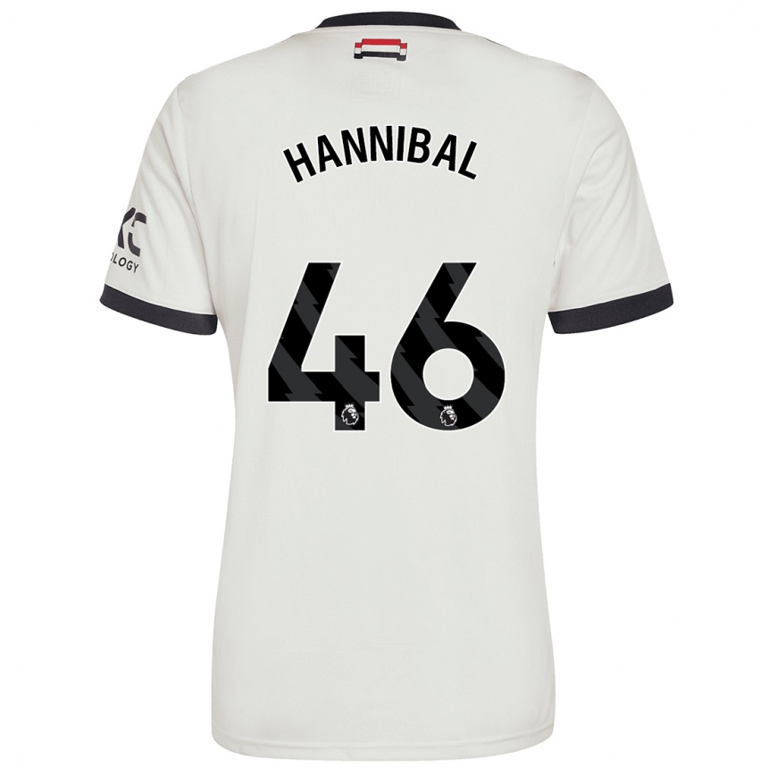 Kids Football Hannibal Mejbri #46 Off White Third Jersey 2024/25 T-Shirt Uk