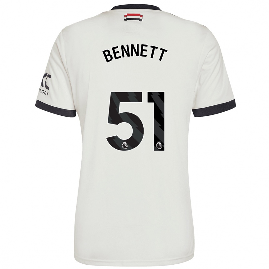 Kids Football Rhys Bennett #51 Off White Third Jersey 2024/25 T-Shirt Uk