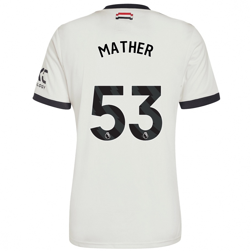 Kids Football Sam Mather #53 Off White Third Jersey 2024/25 T-Shirt Uk