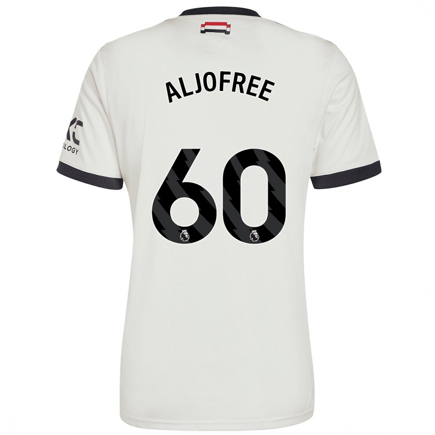 Kids Football Sonny Aljofree #60 Off White Third Jersey 2024/25 T-Shirt Uk