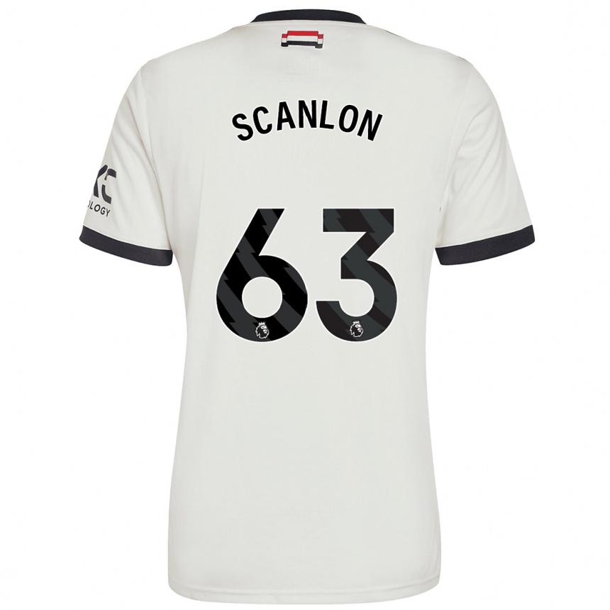 Kids Football James Scanlon #63 Off White Third Jersey 2024/25 T-Shirt Uk