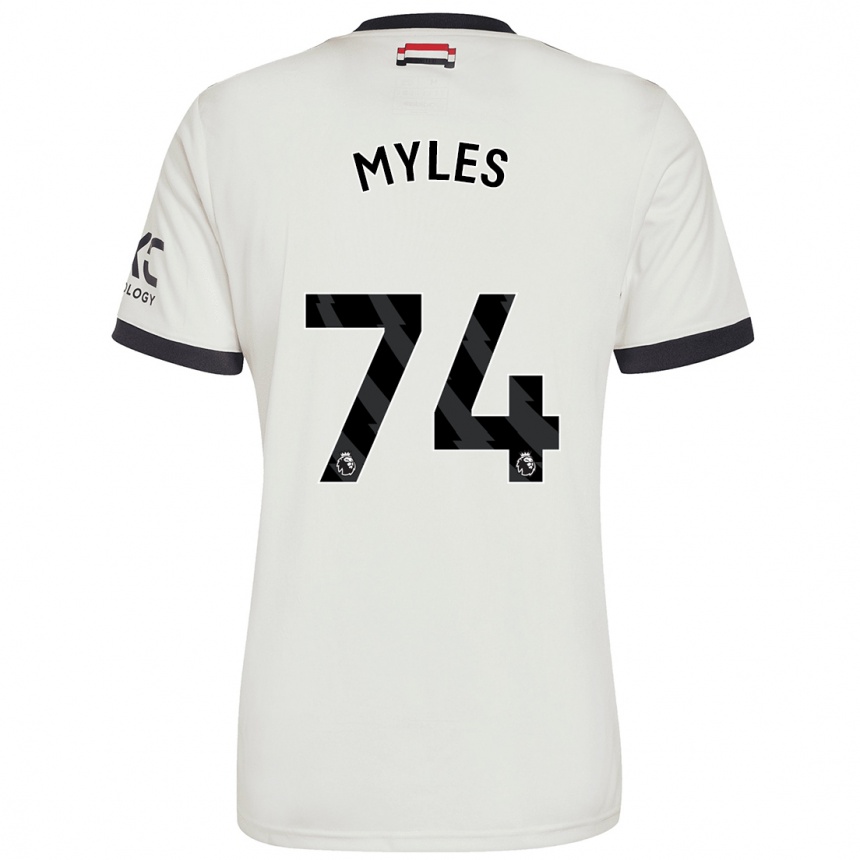 Kids Football Tom Myles #74 Off White Third Jersey 2024/25 T-Shirt Uk