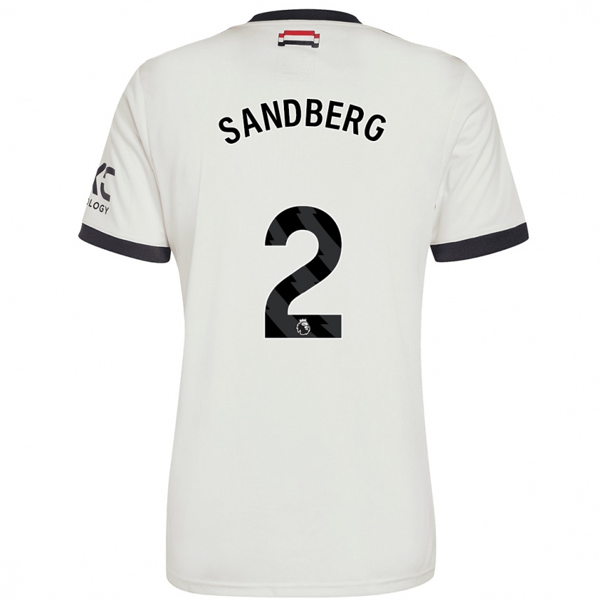 Kids Football Anna Sandberg #2 Off White Third Jersey 2024/25 T-Shirt Uk