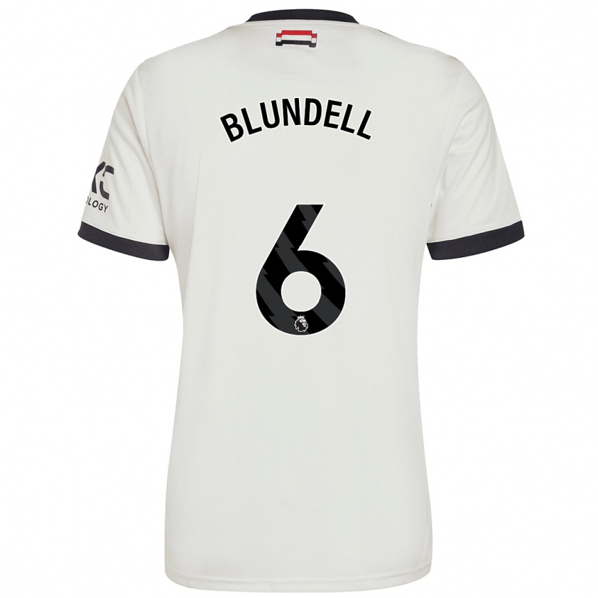 Kids Football Hannah Blundell #6 Off White Third Jersey 2024/25 T-Shirt Uk