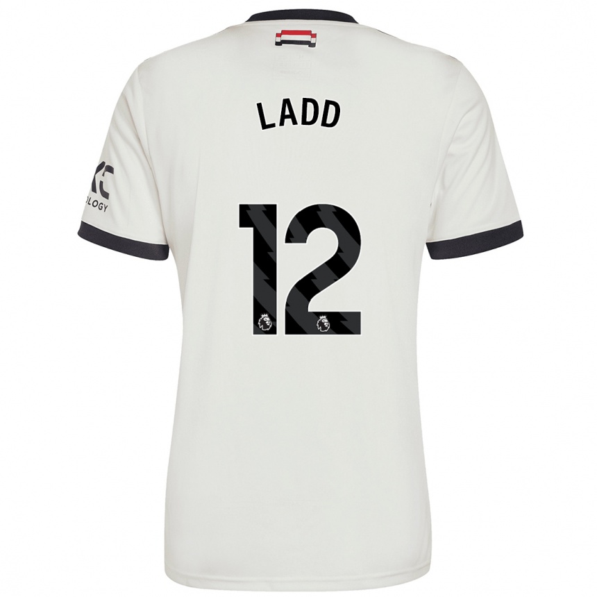 Kids Football Hayley Ladd #12 Off White Third Jersey 2024/25 T-Shirt Uk