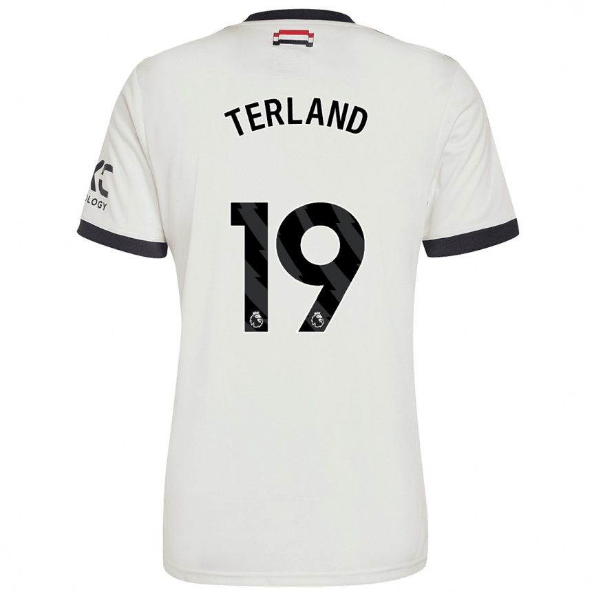 Kids Football Elisabeth Terland #19 Off White Third Jersey 2024/25 T-Shirt Uk